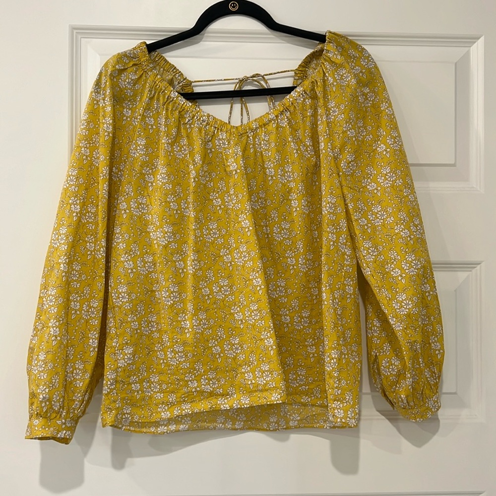 J Crew V-neck top in Liberty® Capel floral organic cotton